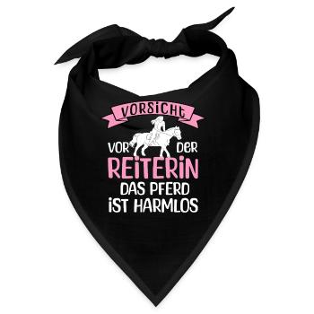 Vorsicht Reiterin - Bandana - Schwarz - Vorne