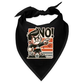 Frecher Retro Junge und Lausbube sagt Nein - Bandana - Schwarz - Vorne