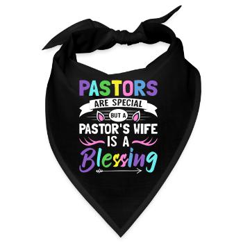 Die Frau eines Pastors ist ein Segen Kirchenführer - Bandana - Schwarz - Vorne