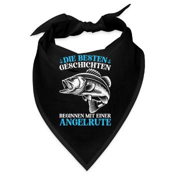 Angler Angelrute Witziges Fischer Hobbyfischer - Bandana - Schwarz - Vorne