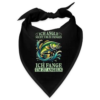 Angler Angelrute Witziges Fischer Hobbyfischer - Bandana - Schwarz - Vorne