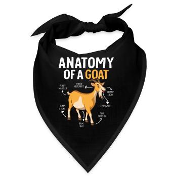 Anatomie Einer Ziege Lustige Nutztiere Tiere - Bandana - Schwarz - Vorne