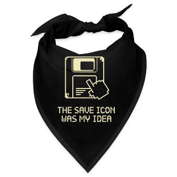 Floppy Disk Retro Tech Nostalgia Old School - Bandana - Schwarz - Vorne