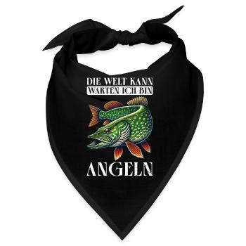 Angler Angelrute Witziges Fischer Hobbyfischer - Bandana - Schwarz - Vorne