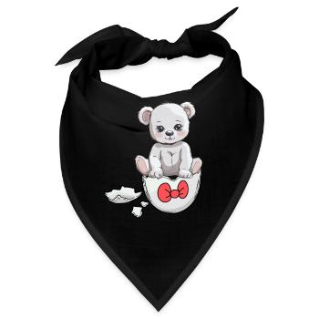 Teddybär Geburt Baby Eierschale schlüpfen - Bandana - Schwarz - Vorne