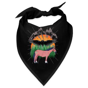Schamanen Pferd Pferde - Bandana - Schwarz - Vorne