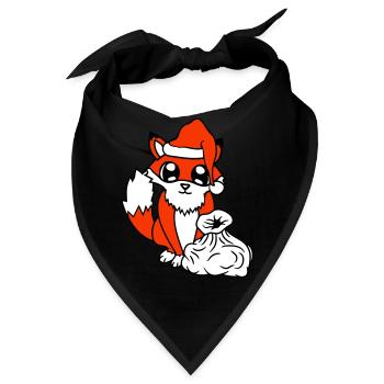 Fuchs Rotfuchs Weihnachtsmann Weihnachten Geschenk - Bandana - Schwarz - Vorne