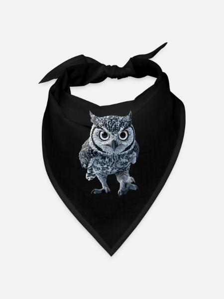 Eule - Bandana - Schwarz