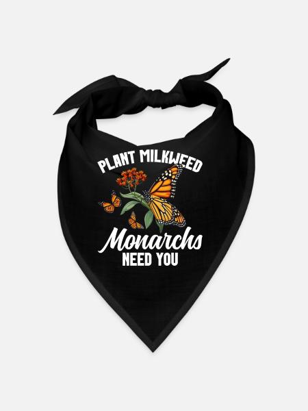 Butterflies The Monarch Milkweed Monarch Butterfly - Bandana - black - Front