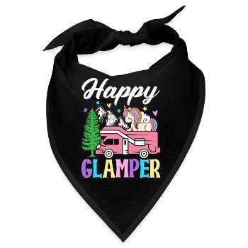 Happy Glamper Glamping Camper Grafikdesign für - Bandana - Schwarz - Vorne