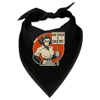 Gorilla mit Schild: Meinungsfreiheit ausverkauft - Bandana - Schwarz - Vorne
