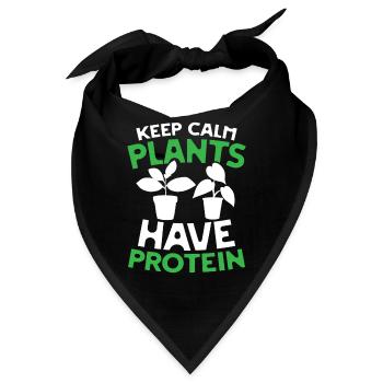 Keep calm plants have protein - Bandana - Schwarz - Vorne