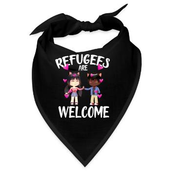 refugees are welcome anime - Bandana - Schwarz - Vorne
