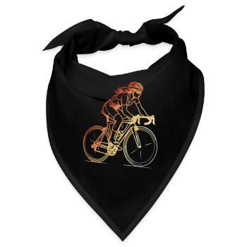Retro Radfahrerin Line Art - Bandana - Schwarz - Vorne