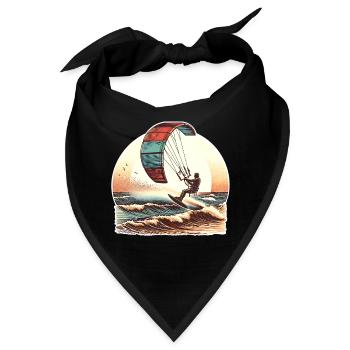 Kitesurf Kitesurfer Kiteboard - Bandana - Schwarz - Vorne