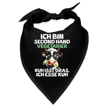Second Hand Vegetarier - Bandana - Schwarz - Vorne