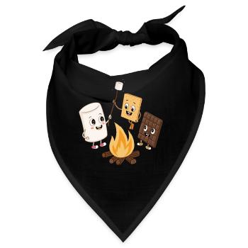 Geröstete Marshmallow-Smores Graham-Cracker Smores - Bandana - Schwarz - Vorne