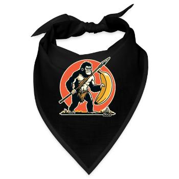 Jäger- und Sammler-Gorilla mit Banane - Bandana - Schwarz - Vorne
