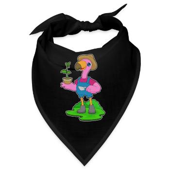 Flamingo Landwirt Setzling Bauernhof - Bandana - Schwarz - Vorne