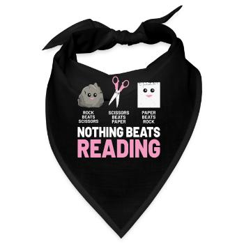Nichts geht über das Lesen von Stein, Papier, Schere, Lustig - Bandana - Schwarz - Vorne