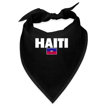 Haiti Haitianische Flagge Haitianer - Bandana - Schwarz - Vorne