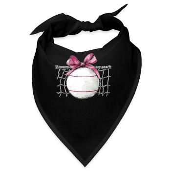 Coquette Bow Faustball Net Mothers Day Pink Ribbon - Bandana - Schwarz - Vorne