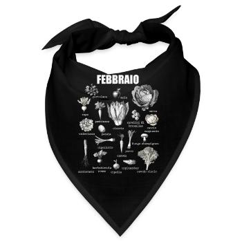 Collage aus saisonalem Obst und Gemüse des Februars - Bandana - Schwarz - Vorne