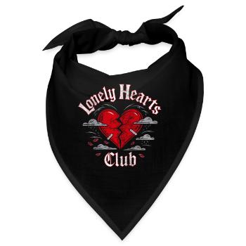 Lonely Hearts Club – Gebrochenes Herz Design - Bandana - Schwarz - Vorne