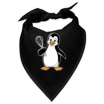 Fröhlicher Pinguin Mit Schneebesen Für - Bandana - Schwarz - Vorne
