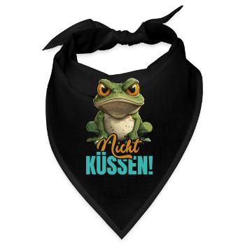 Faschingskostüm Frösche NICHT KÜSSEN Lustiges - Bandana - Schwarz - Vorne