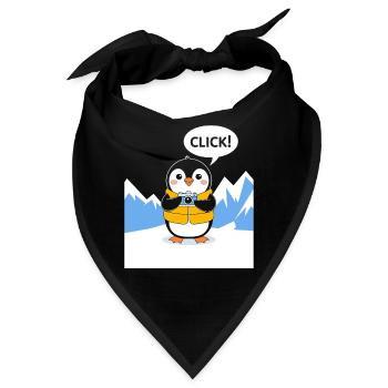 Lustiger Pinguin Fotograf Klick Moment - Bandana - Schwarz - Vorne