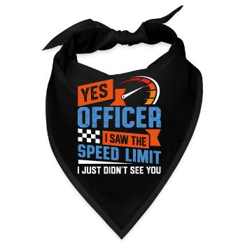 Witziges Speed Limit Polizei Spruchmotiv - Bandana - Schwarz - Vorne