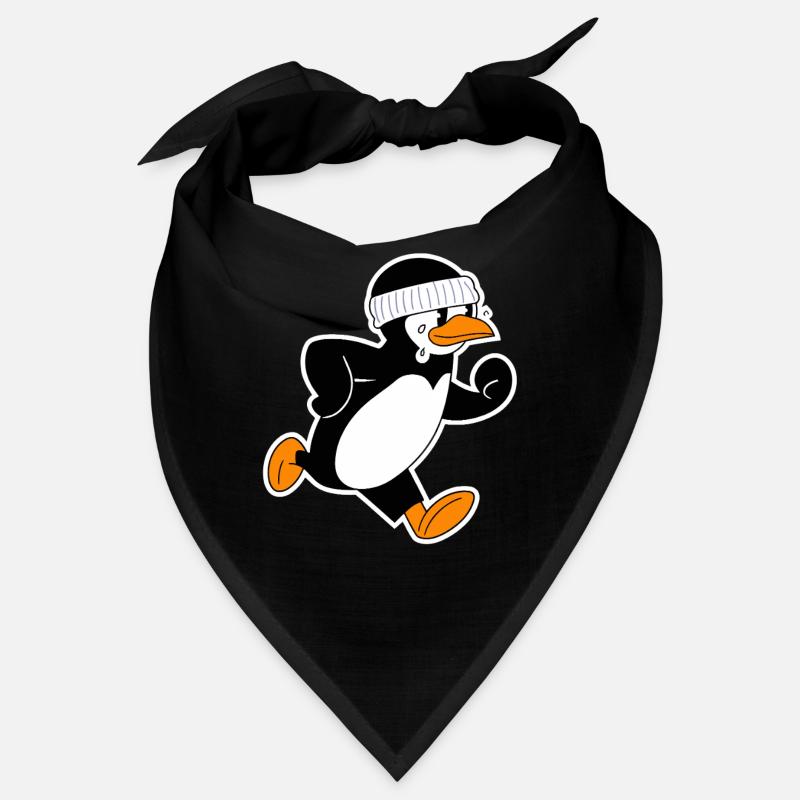 Funny running penguin with headband Bandana