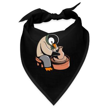 Pinguin Töpferei Kunsthandwerk Leidenschaft - Bandana - Schwarz - Vorne