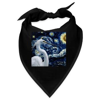Reiher Vogel - Bandana - Schwarz - Vorne