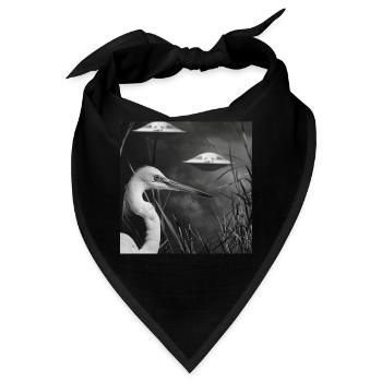 Reiher Vogel - Bandana - Schwarz - Vorne