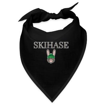 Skihase Winter Hase - Bandana - Schwarz - Vorne