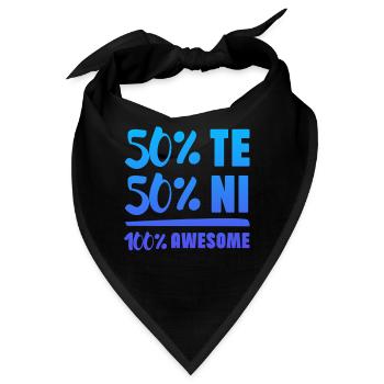 50% Te 50% In 100% Awesome INTJ Personality - Bandana - Schwarz - Vorne