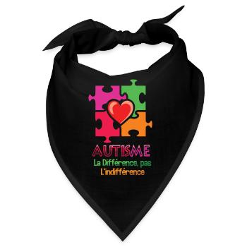 Autismus Herz Puzzle La Différence - Bandana - Schwarz - Vorne