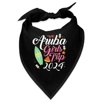 Aruba Karibik Sommer Meer Strand Geschenk - Bandana - Schwarz - Vorne