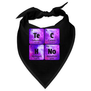 Techno Periodensystem ! Perfektes Rave & Festival - Bandana - Schwarz - Vorne