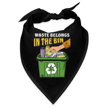 MÜLLTONNE WASTE BELONGS IN THE BIN - Bandana - Schwarz - Vorne
