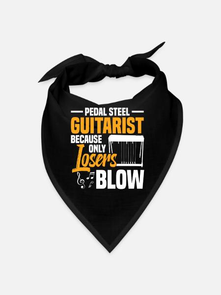 Pedal Steel Guitarist String Instrument Mountain - Bandana - Schwarz - Vorne