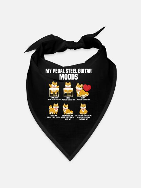 Pedal Steel Guitarist String Instrument Mountain - Bandana - Schwarz - Vorne