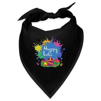 Happy Holi Farbenfrohes Holi Festival Freude - Bandana - Schwarz - Vorne