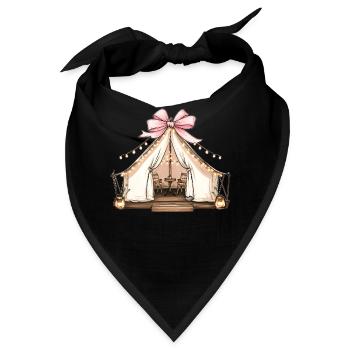 Coquette Bogen Glamping Glamper Camping Mütter Tag - Bandana - Schwarz - Vorne