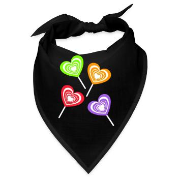 Lollie Lollies Kinder Kind Retro Vintage 80er 90er - Bandana - Schwarz - Vorne