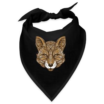 Fuchs Porträt - Bandana - Schwarz - Vorne