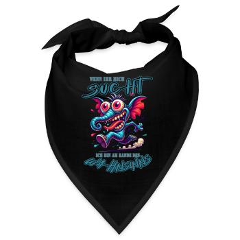 Wenn ihr mich sucht ich bin am Rande des Wahnsinns - Bandana - Schwarz - Vorne