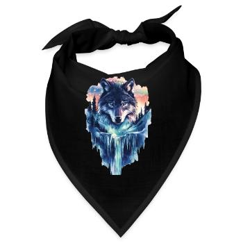 Wolf - Bandana - Schwarz - Vorne